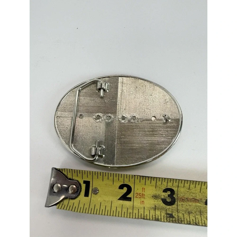 Lions Club International Logo Belt Buckle Vintage Silver Tone